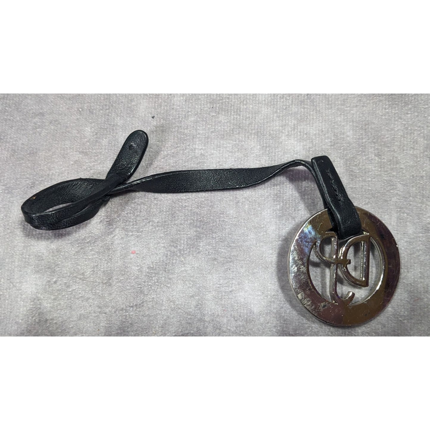 Silver Tone And Black DP Branded Purse Charm