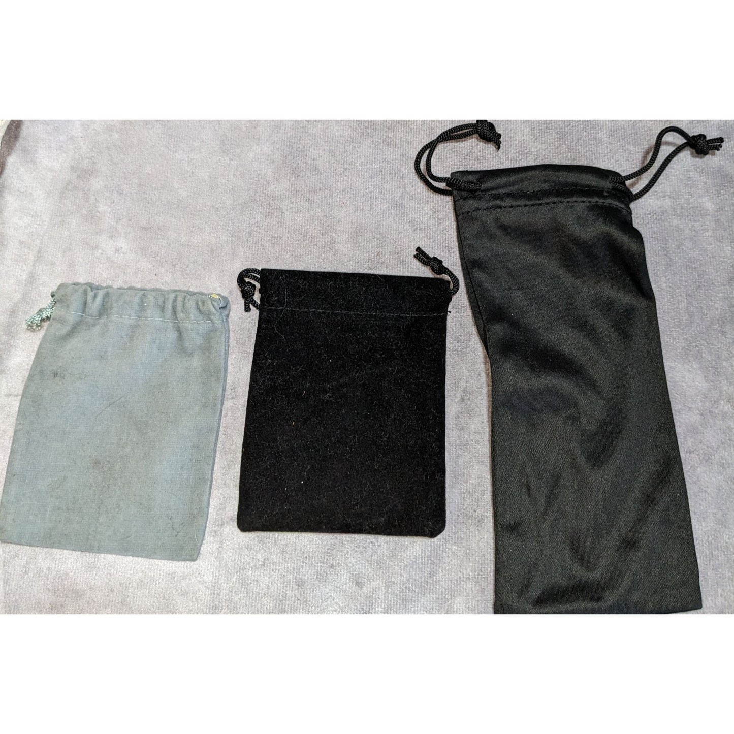 Minimalist Jewelry Storage Pouch Lot Drawstring Velvet Satin Dust Bags Set of 4