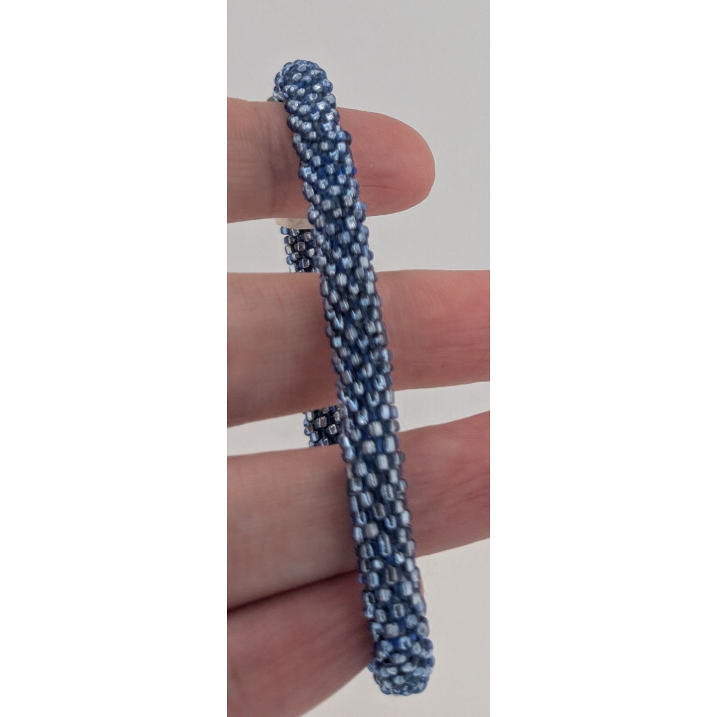Aid Through Trade Roll-On Bracelet Navy Blue Glass Beads Handmade Nepalese Jewelry