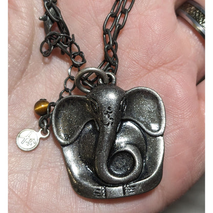 Axcess Liz Claiborne Silver Elephant Necklace