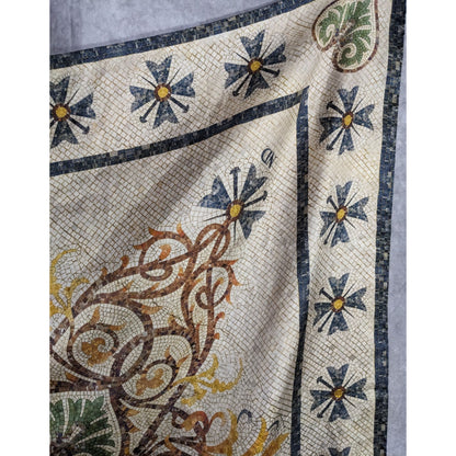 Vintage Harris Made England 100% Silk Scarf Medieval Mosaic Tile Pattern