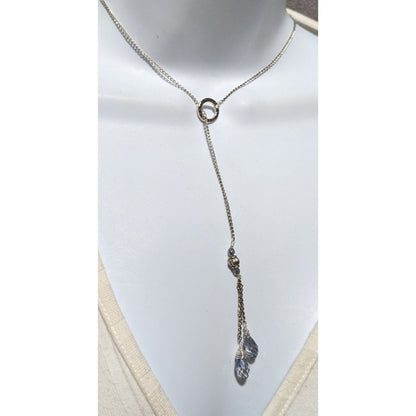 Silver Glass Lariat Necklace