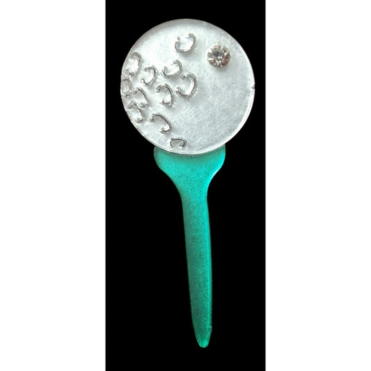 Unique Green And Silver Tone Fashion Brooch