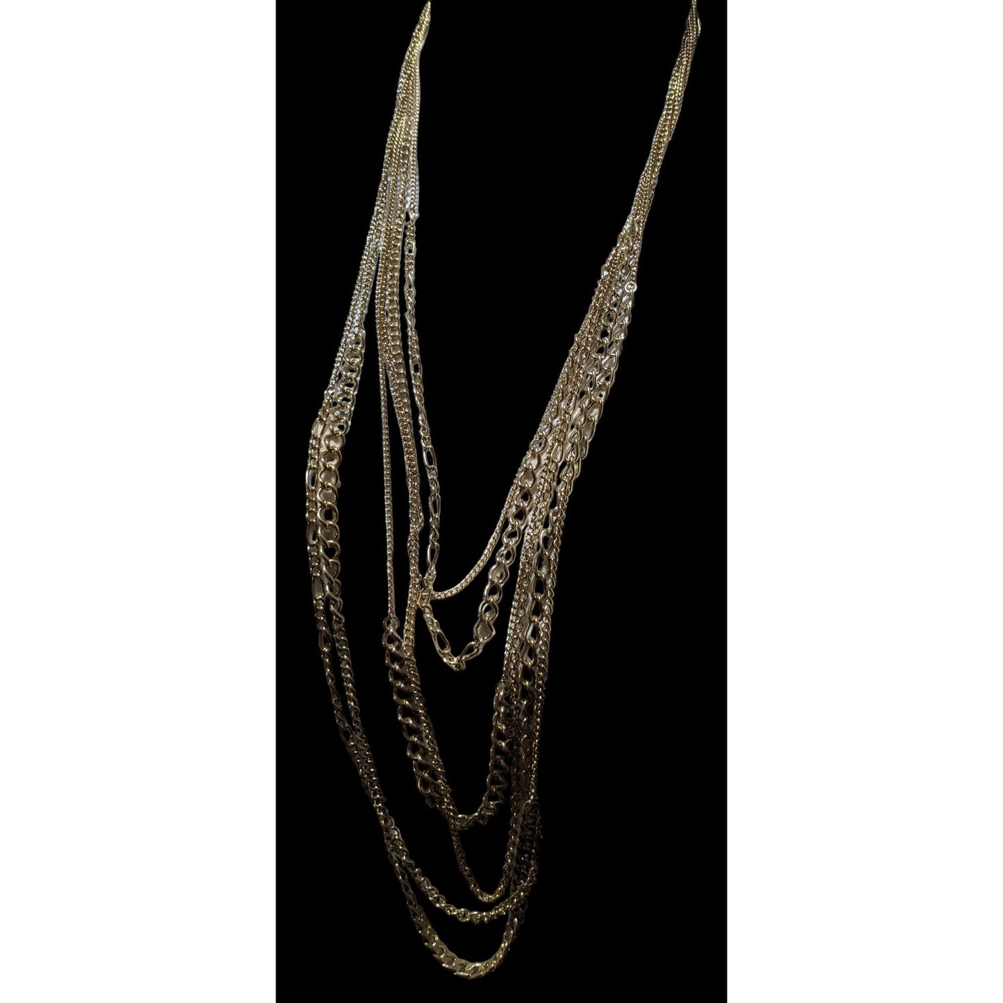 Y2K Glam Multilayer Gold Chain Necklace