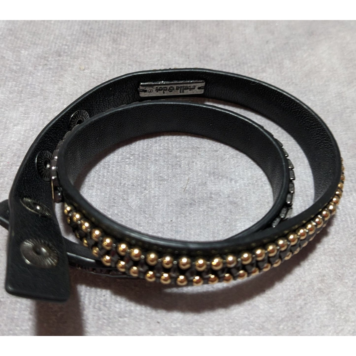 Stella & Dot Black Gilded Path Wrap Bracelet