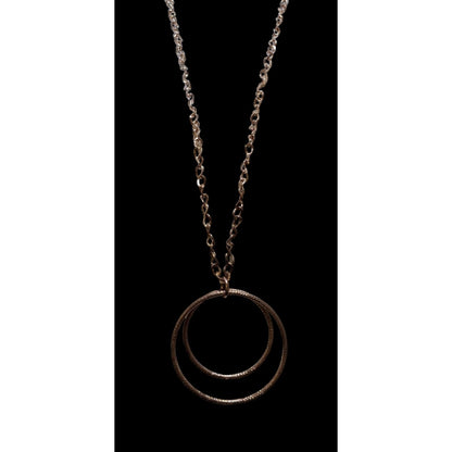 Rose Gold Double Circle Pendant Necklace