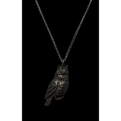 Vintage Minimalist Silver Owl Pendant Necklace