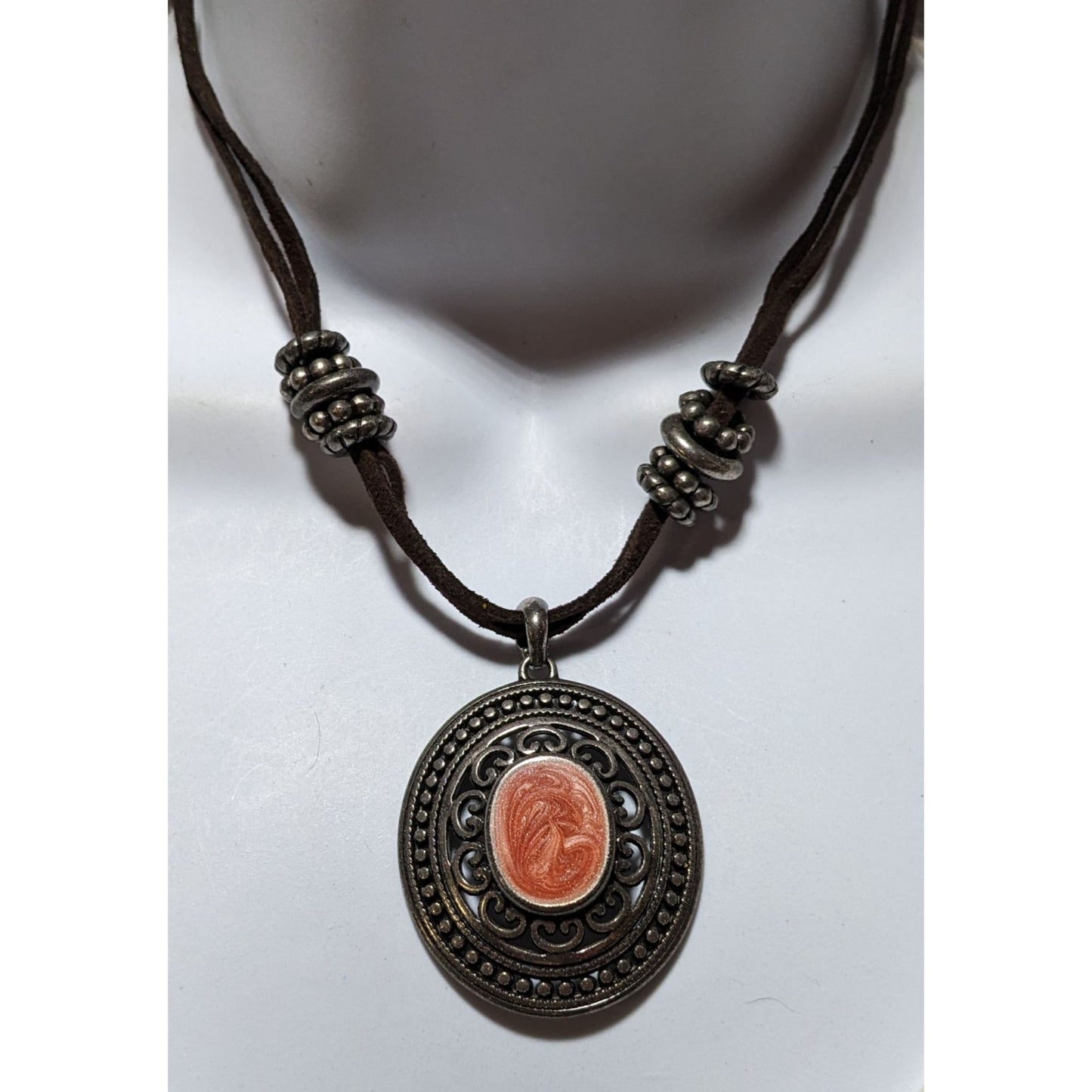 Victorian Style Enamel Medallion Necklace