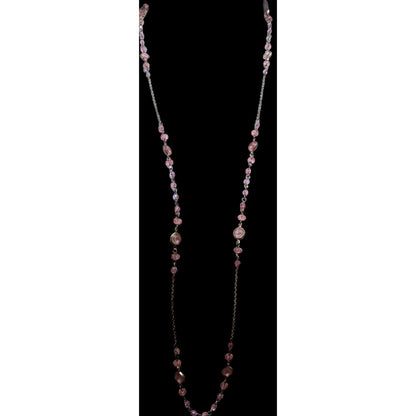 1928 Pink Gemmed Opera Length Necklace