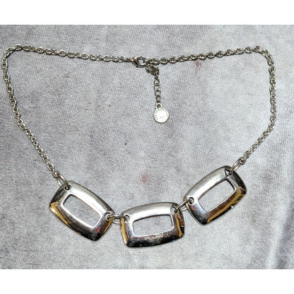 Modern Geometric Liz Claiborne Silver Necklace