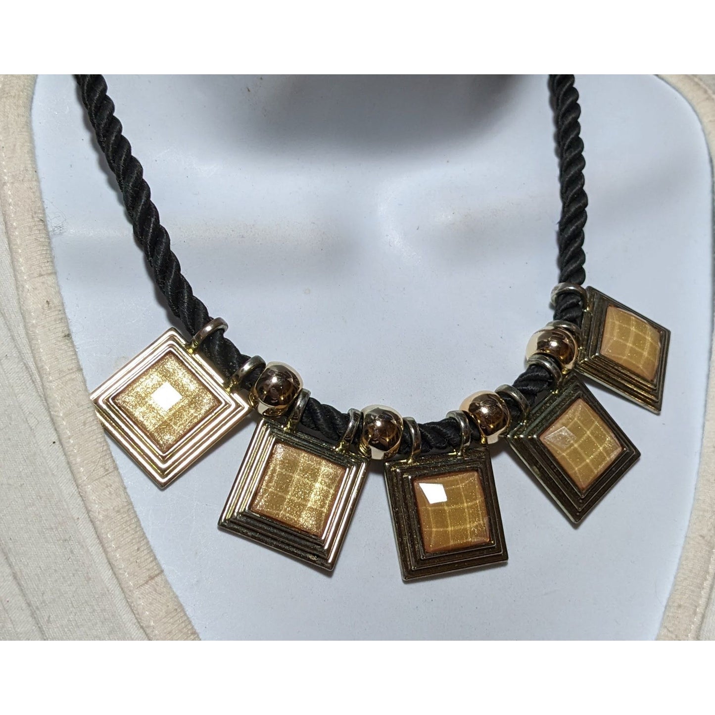 NY Chunky Faceted Gem Geometric Necklace