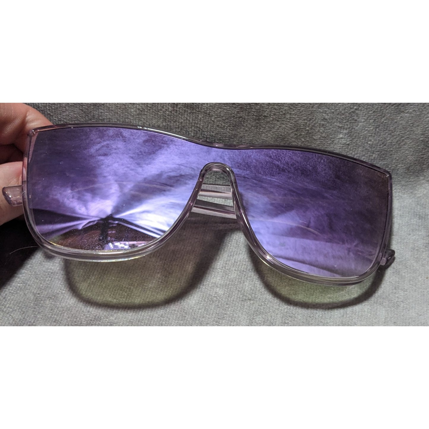 Foster Grant Purple Metallic Shield Sunglasses