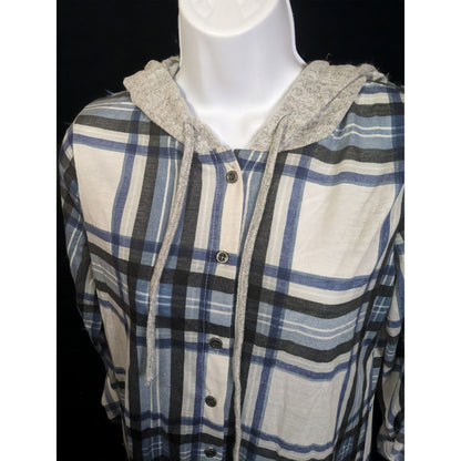 Polly & Esther Blue Plaid Hoodie