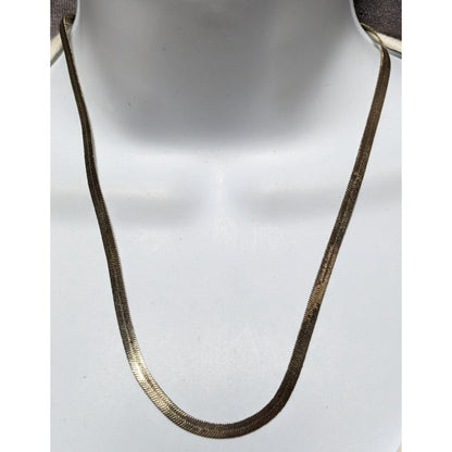 Vintage Worthington Etched Gold Herringbone Chain