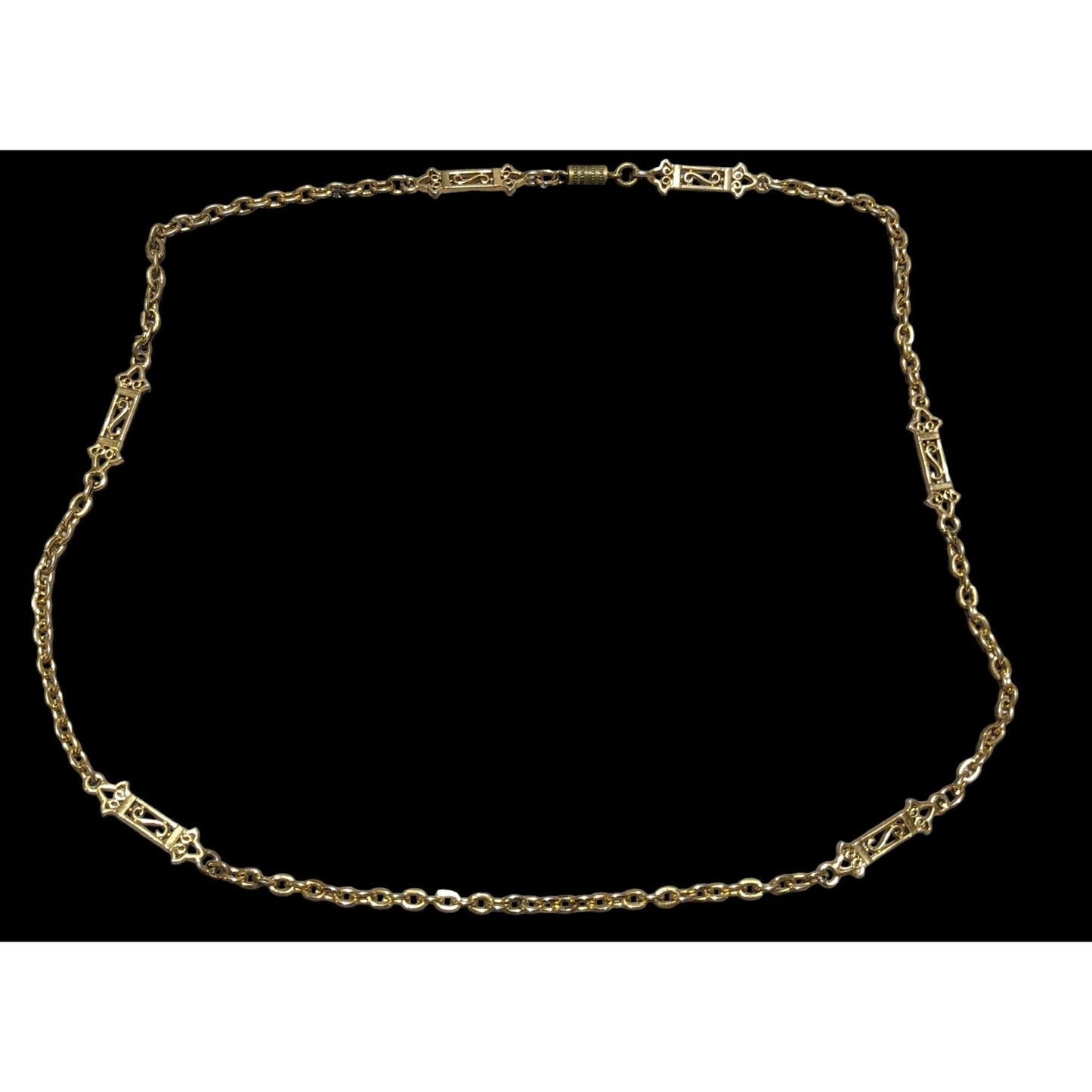 Gold Decorative S Link Necklace