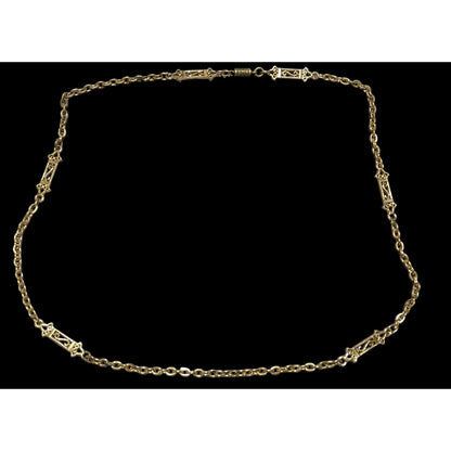Gold Decorative S Link Necklace