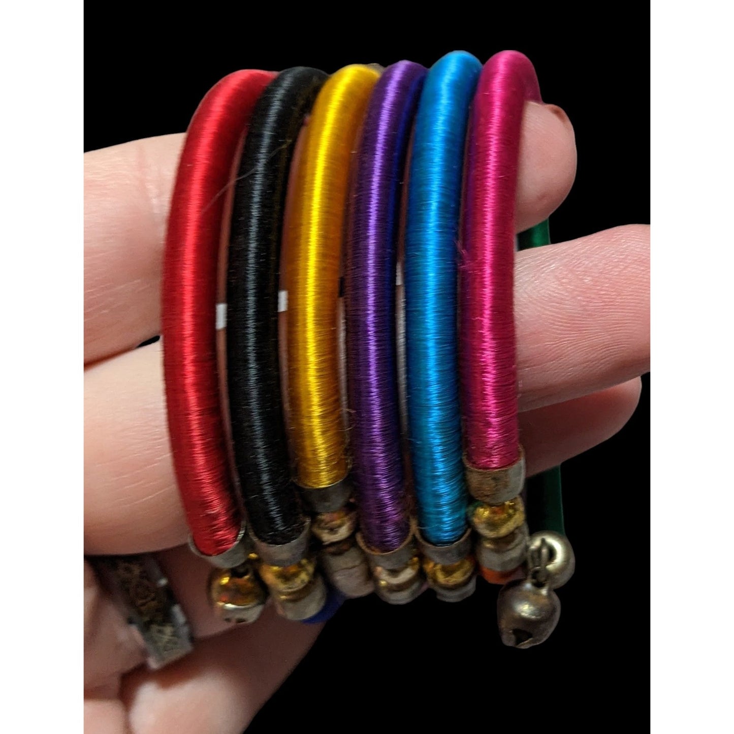 Rainbow Silk Thread Coil Bracelet