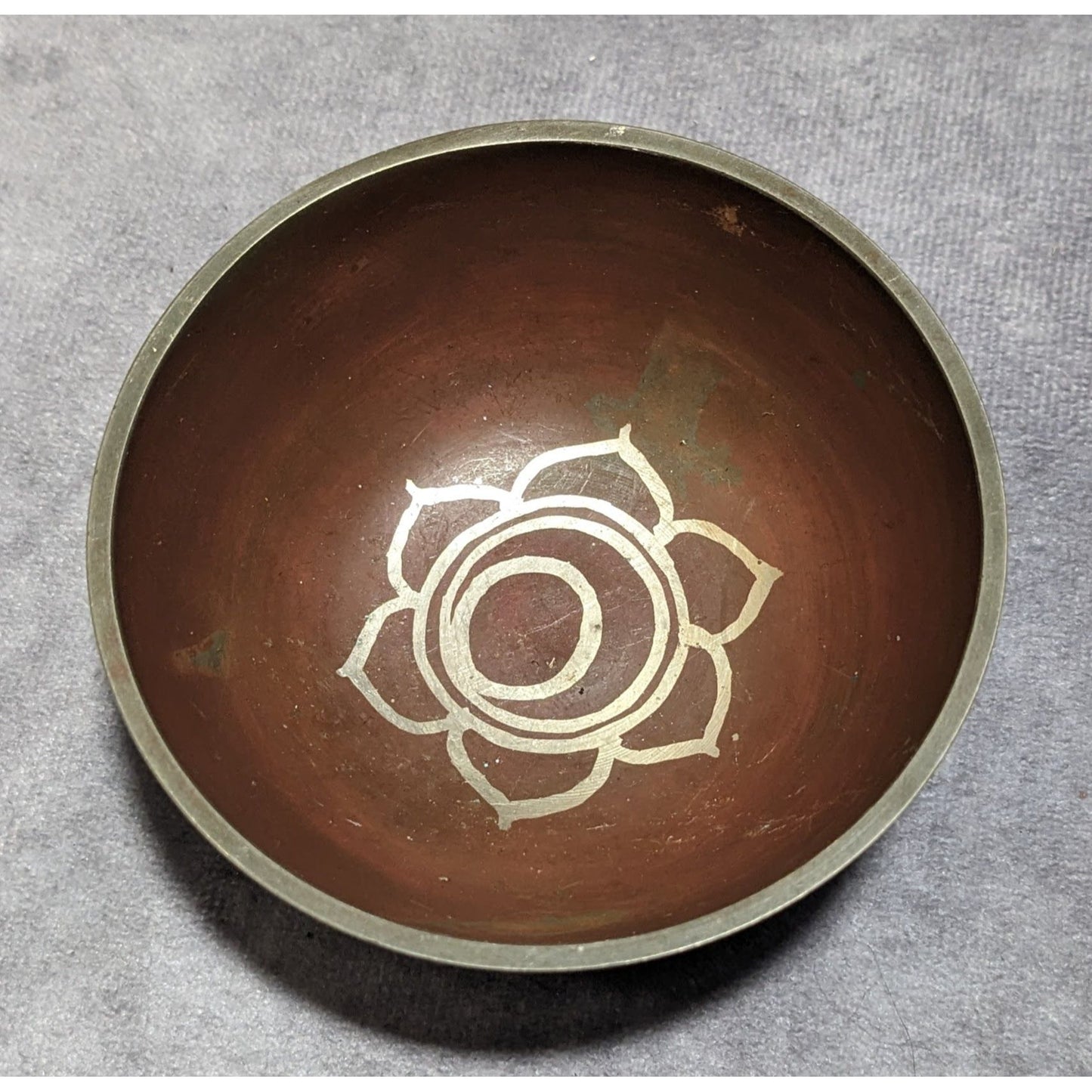 Vintage Floral Metal Bowl