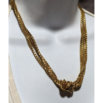 Glam Gold Multilayer Knotted Chain Necklace