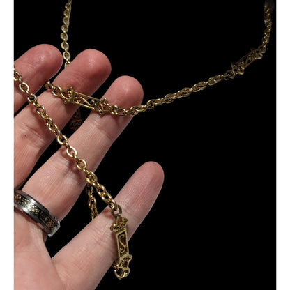 Gold Decorative S Link Necklace