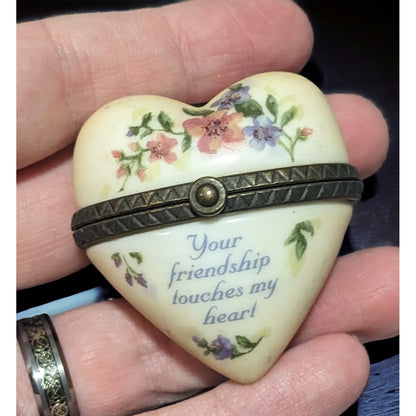 Vintage Ceramic Heart Trinket Box