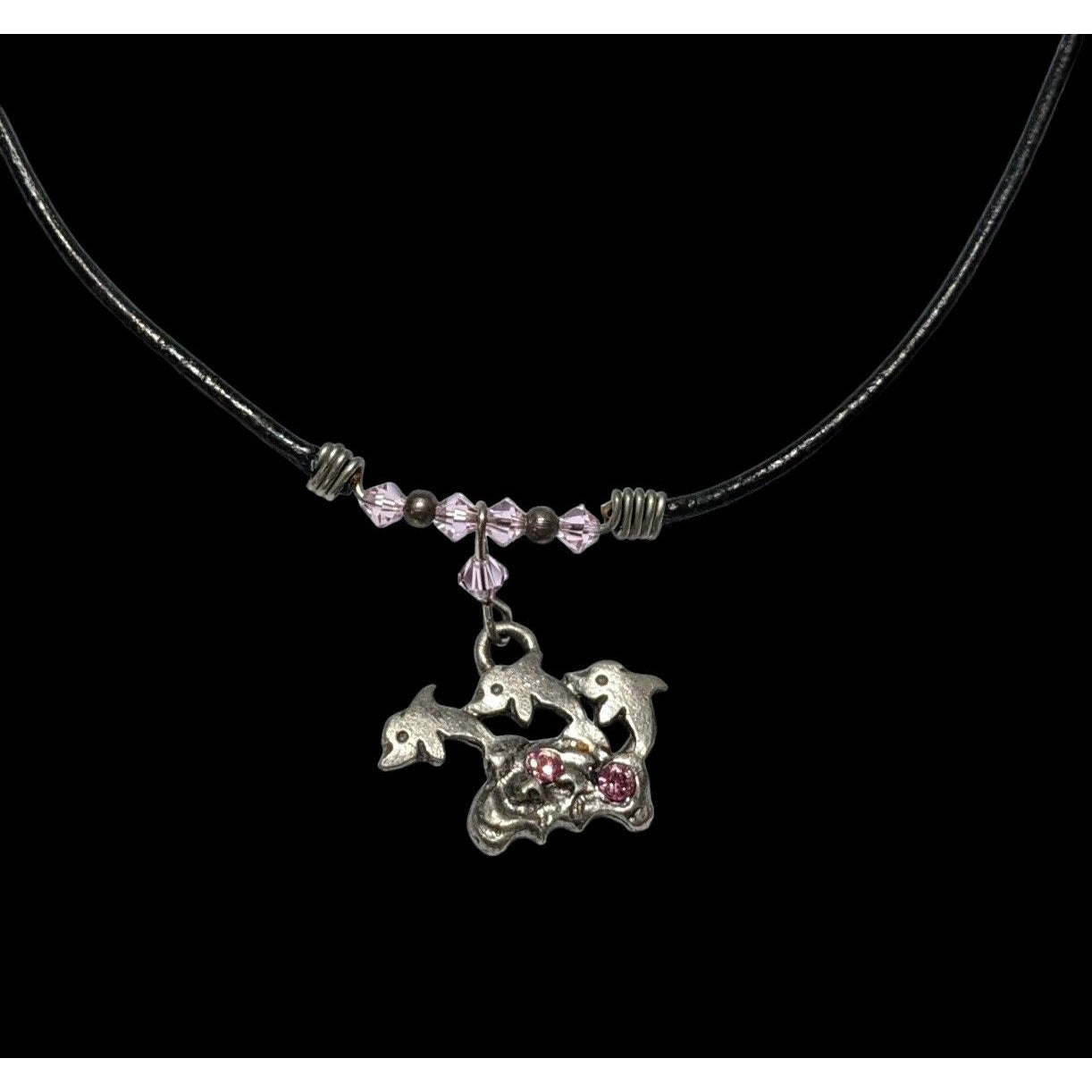 Vintage 90s Pink Dolphin Necklace