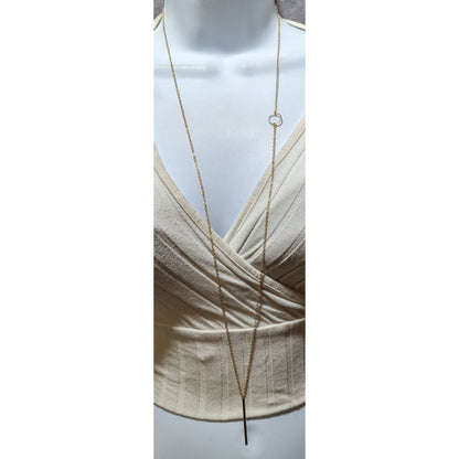 Minimalist Gold Geometric Charm Chain Necklace