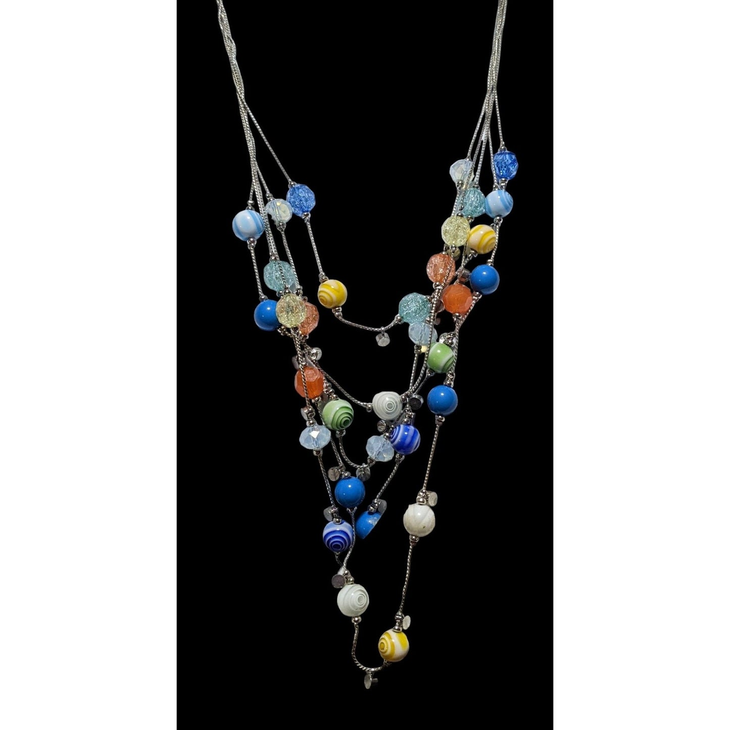 Rainbow Glass Swirl Necklace