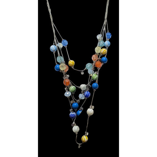 Rainbow Glass Swirl Necklace