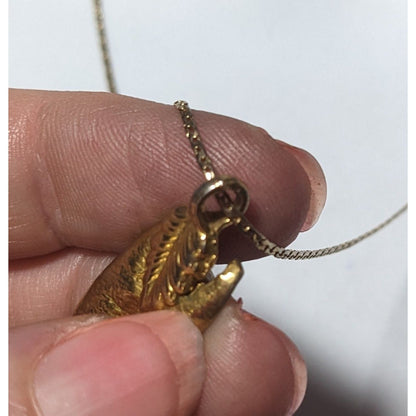 Vintage Gold Electroplated Natural Leaf Necklace