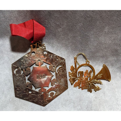 Vintage Metal Holiday Ornaments (2)