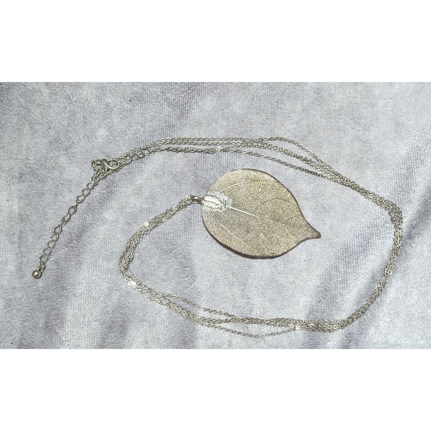 Vintage Silver Electroplated Leaf Necklace