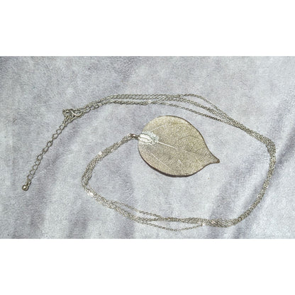 Vintage Silver Electroplated Leaf Necklace