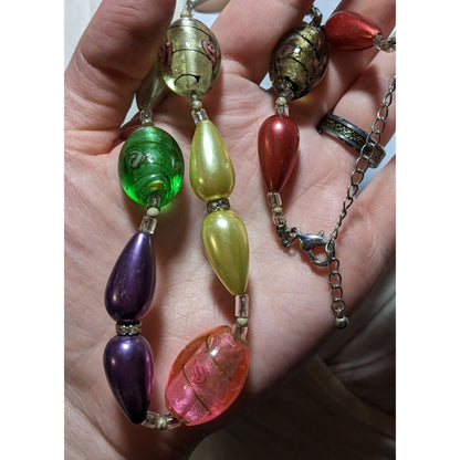 Metallic Glass Rainbow Rainbow Necklace