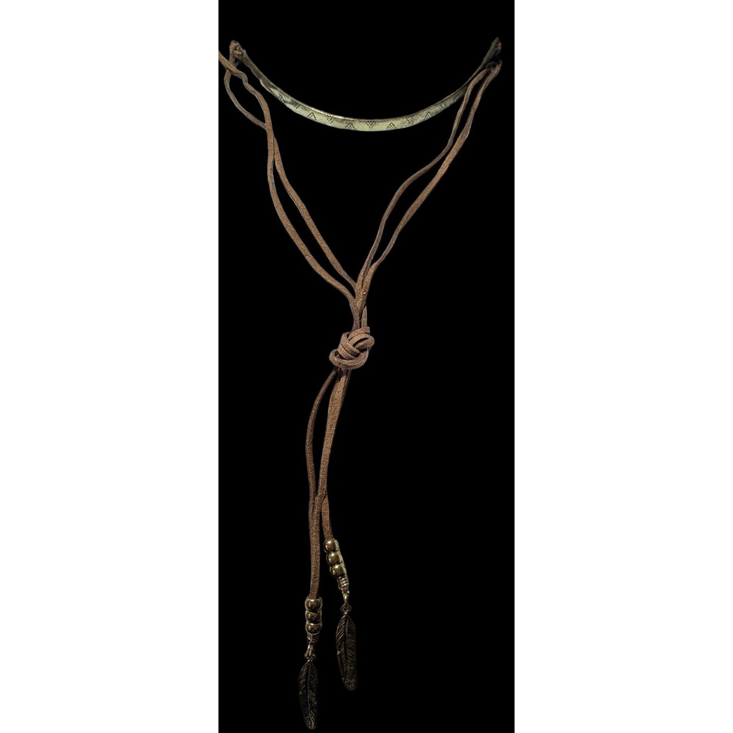 Hippie Bohemian Leather And Metal Multilayer Necklace