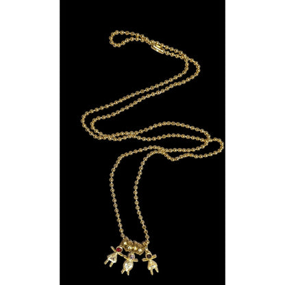 Gold Birthstone Kid Figural Charm Necklace