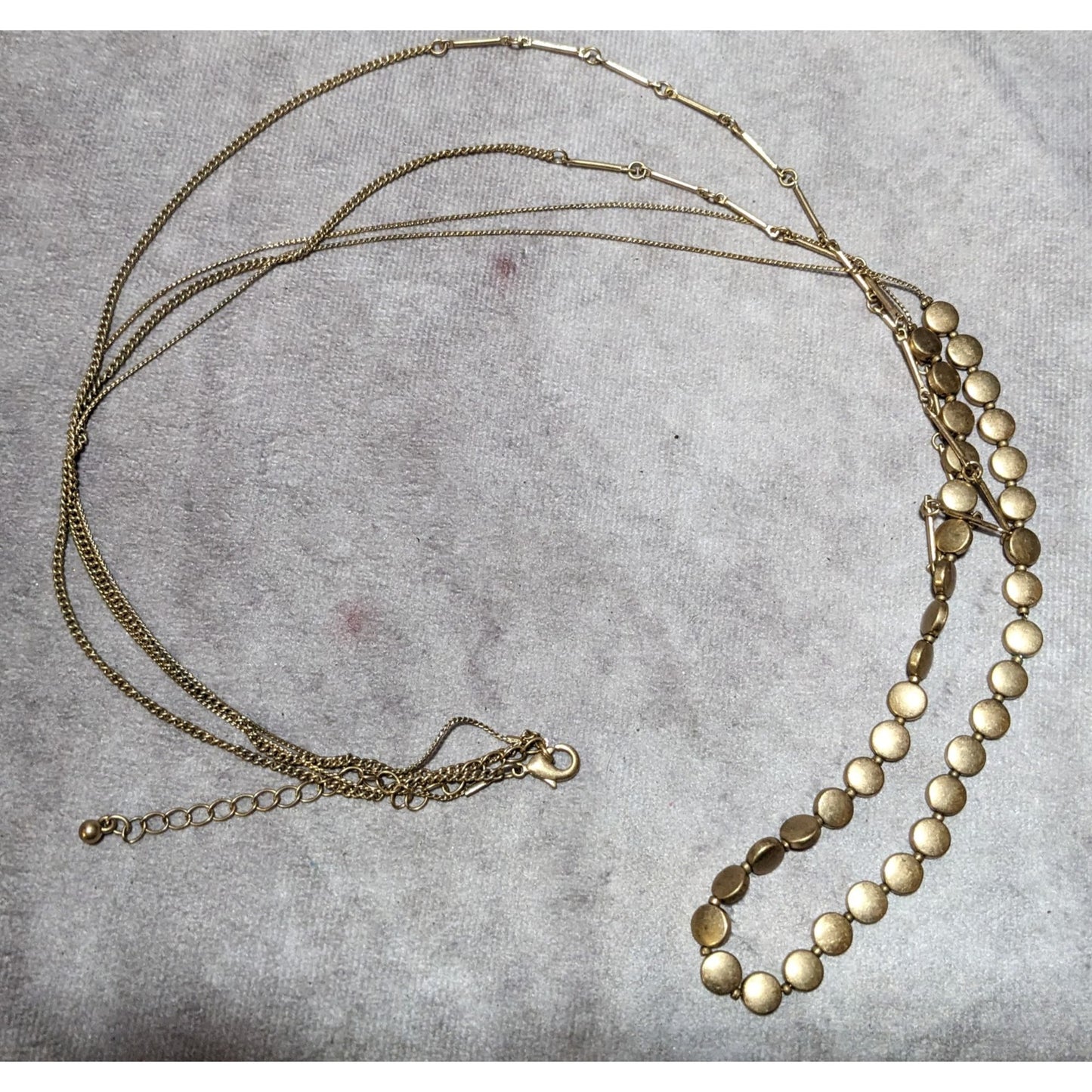 Preppy Multilayer Gold Chain Beaded Necklace