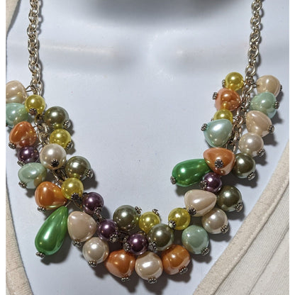 Pier 1 Imports Pastel Pearl Cluster Necklace