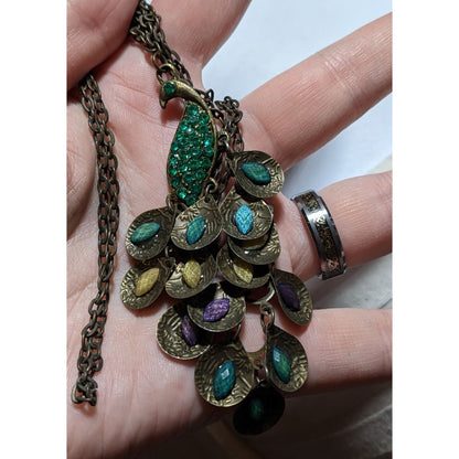 Green Bohemian Peacock Necklace