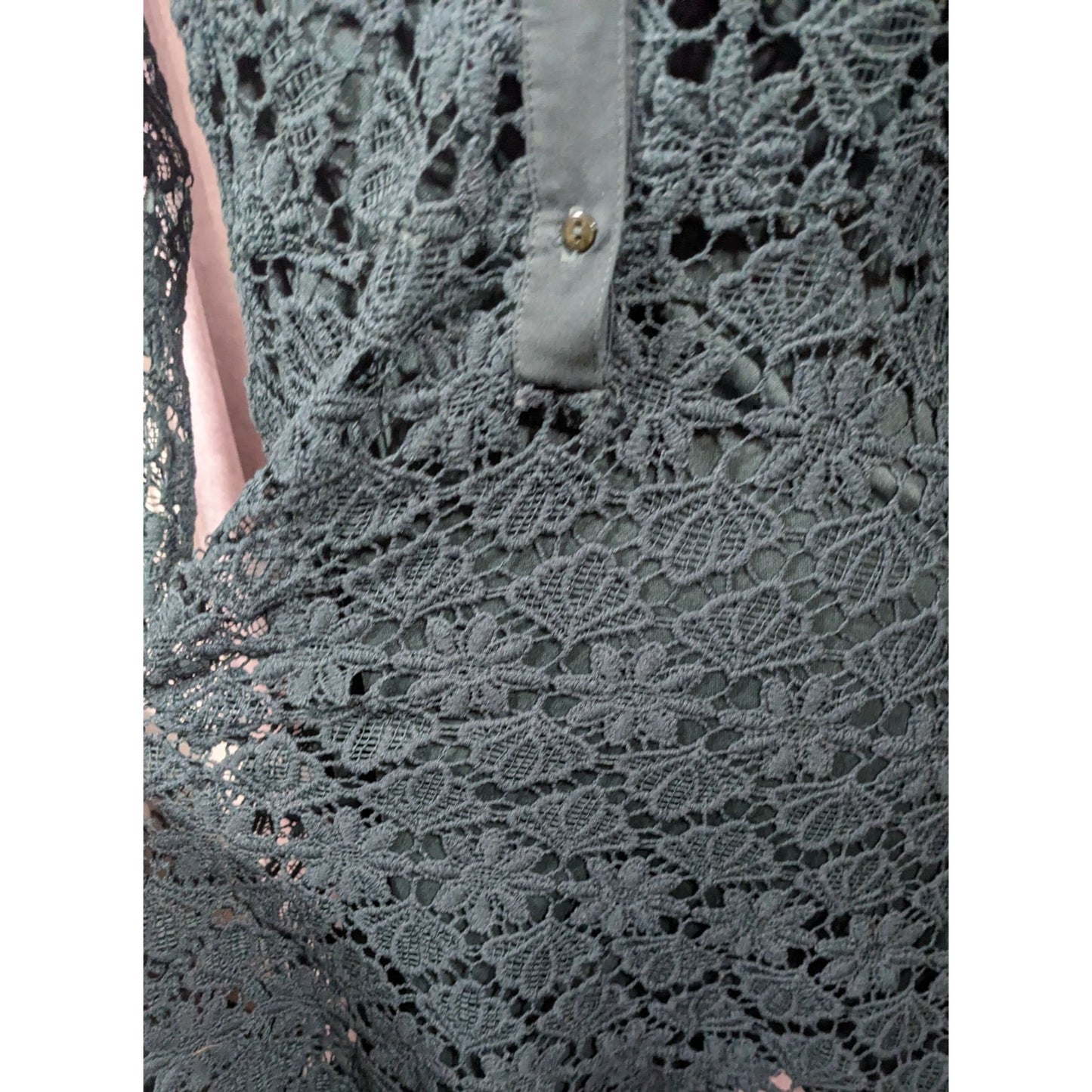 Zara Basic Collection Gothic Black Floral Overlay Dress Size Mediumj