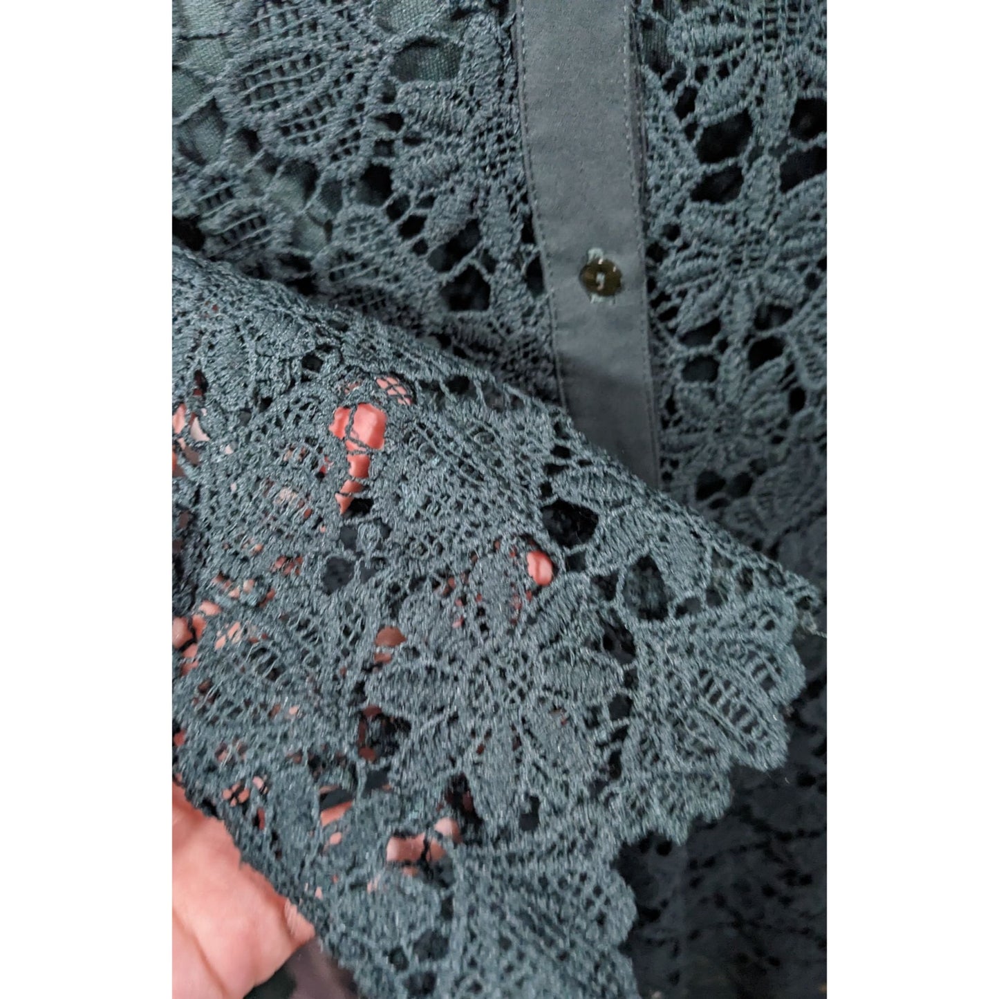 Zara Basic Collection Gothic Black Floral Overlay Dress Size Mediumj