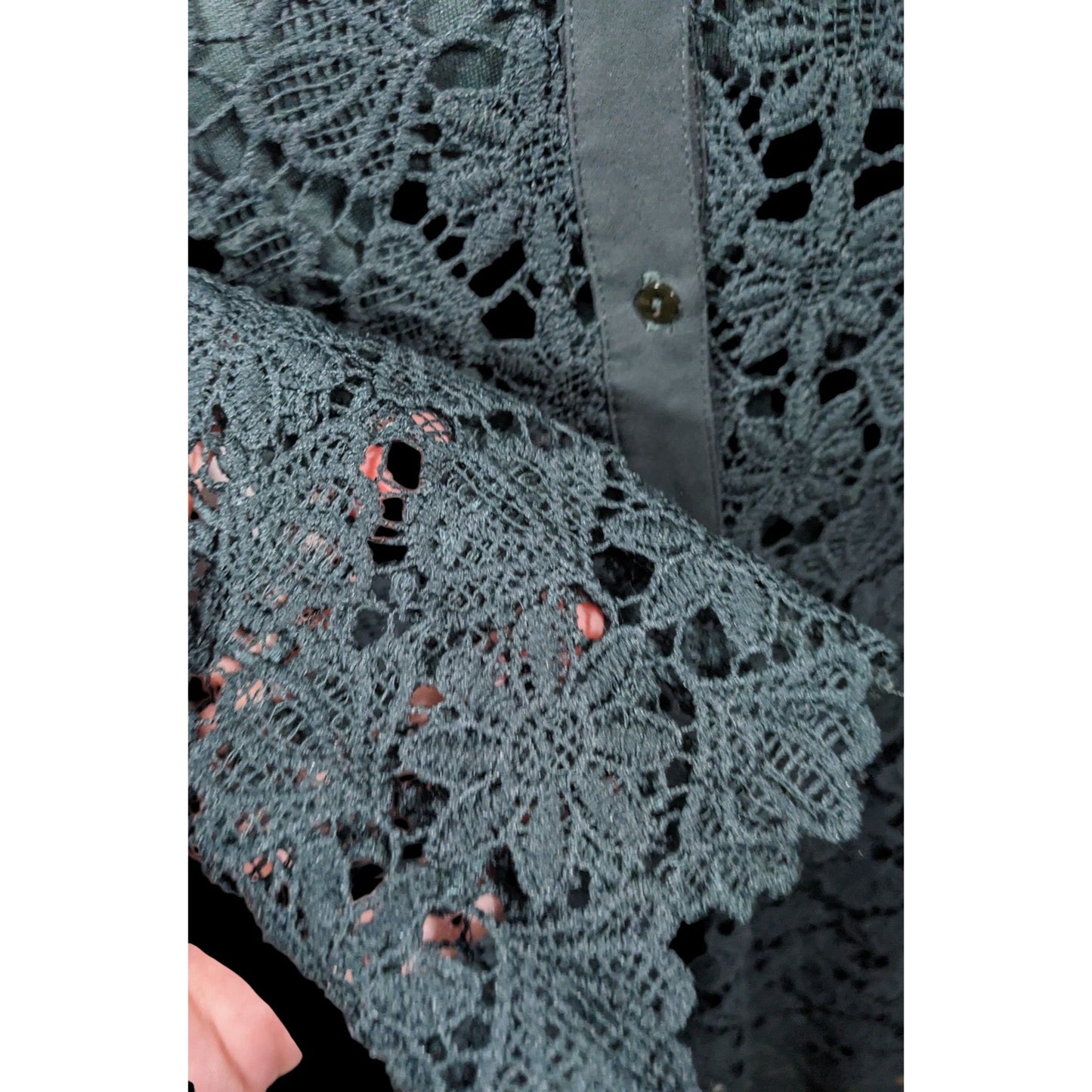 Zara Basic Collection Gothic Black Floral Overlay Dress Size Mediumj