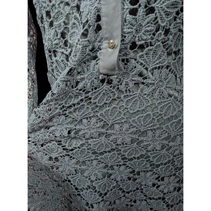 Zara Basic Collection Gothic Black Floral Overlay Dress Size Mediumj