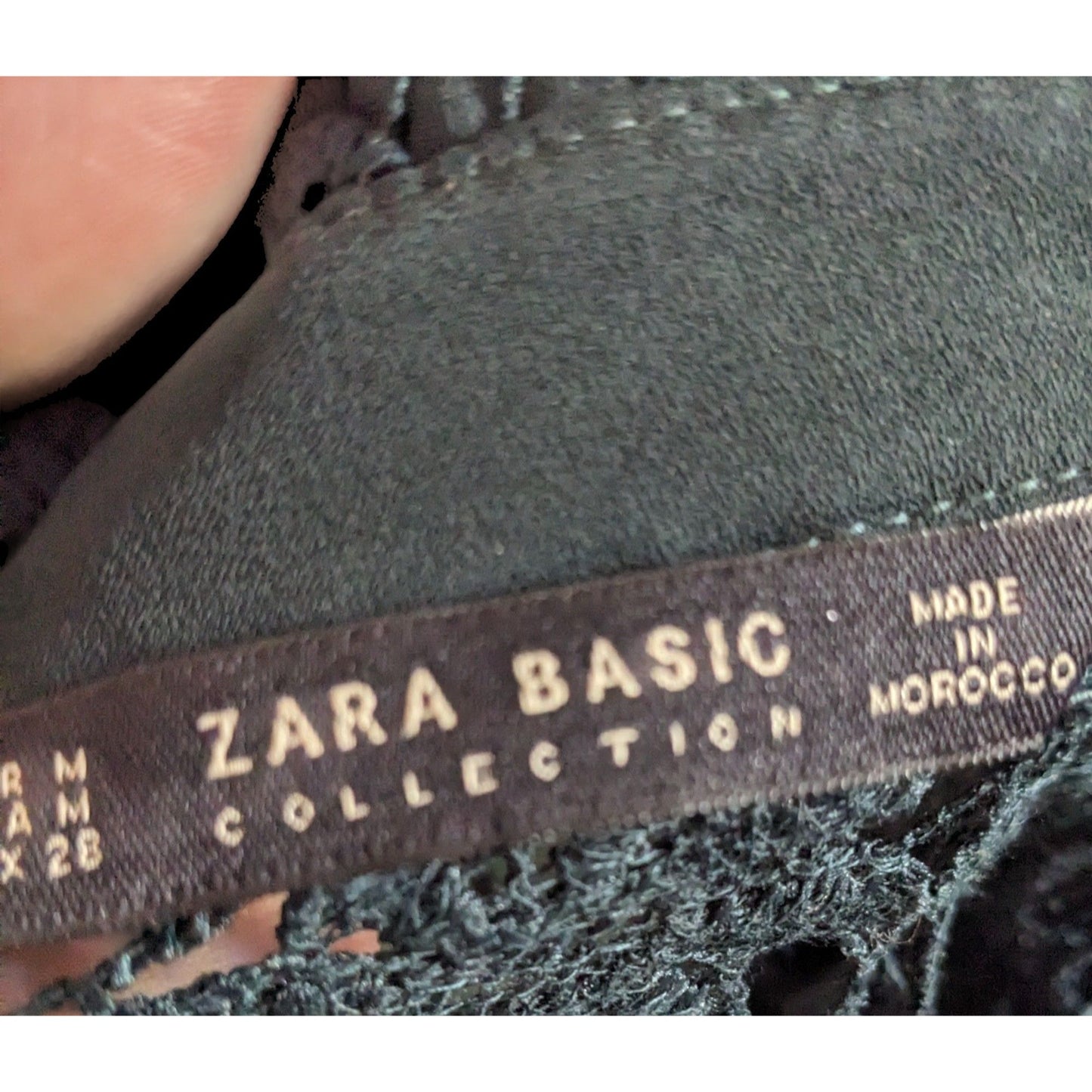 Zara Basic Collection Gothic Black Floral Overlay Dress Size Mediumj