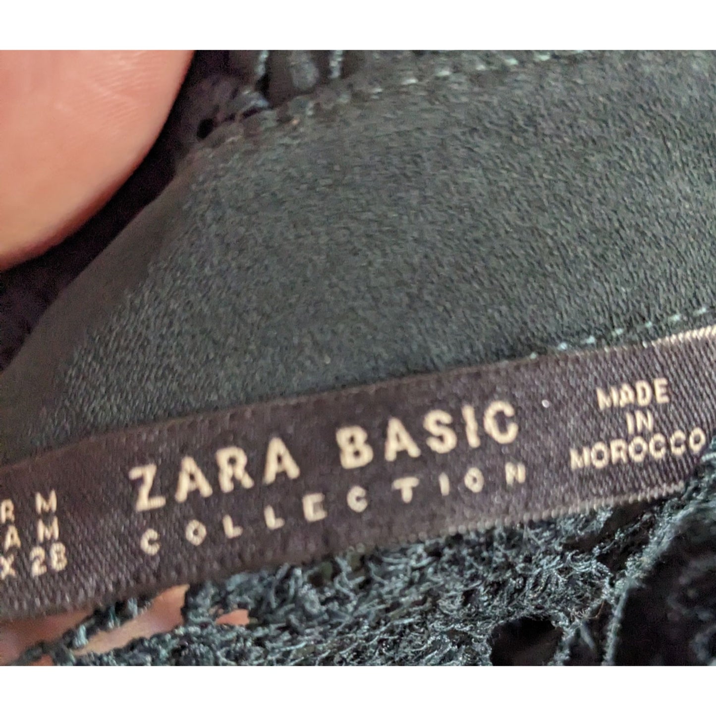 Zara Basic Collection Gothic Black Floral Overlay Dress Size Mediumj