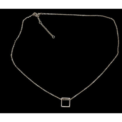 Minimalist Gold Open Square Pendant Necklace