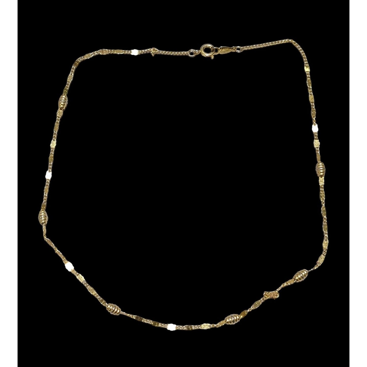 Gold Beaded Chain Necklace