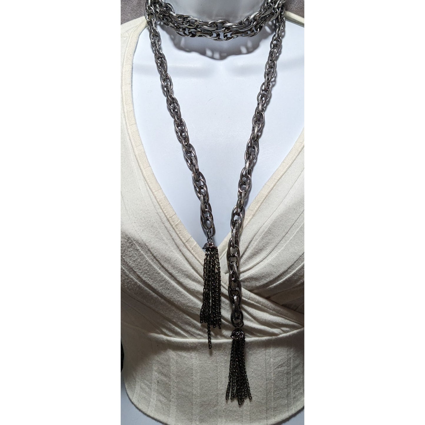 Silver Chain Wrap Necklace