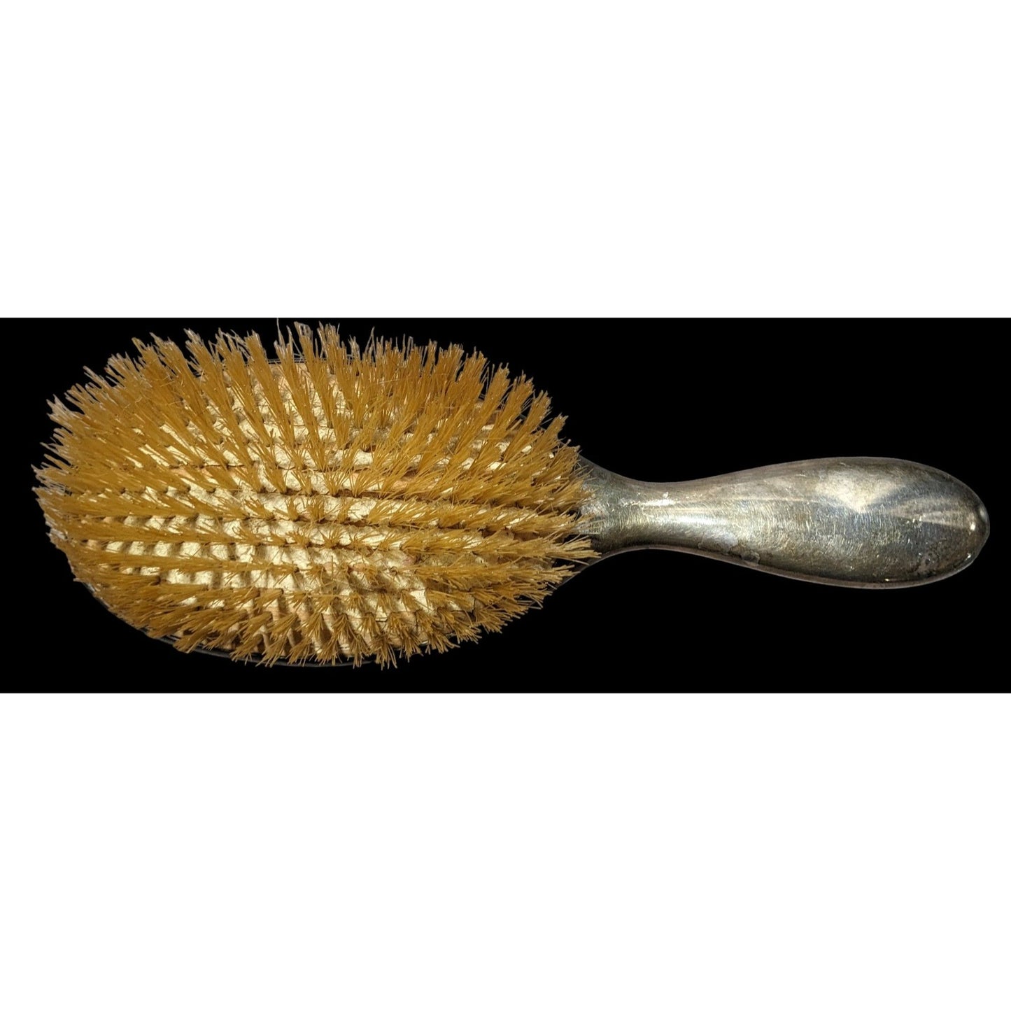 Vintage Silver Plated Engraved Hair Brush