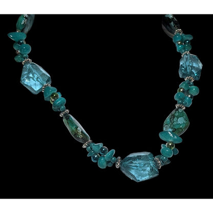 Chunky Turquoise Abstract Beaded Necklace